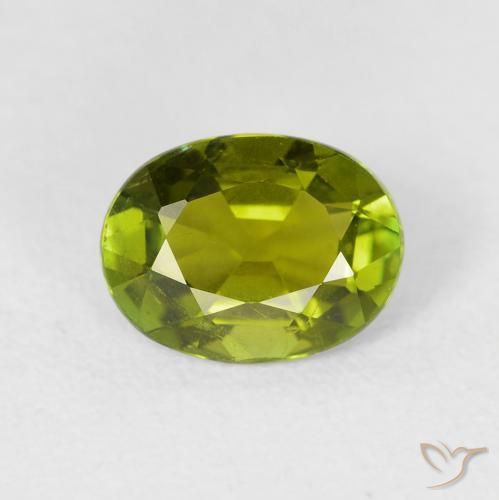 1.49ct 자연스러운 따뜻한 포레스트 그린 전기석, 타원형, VS
