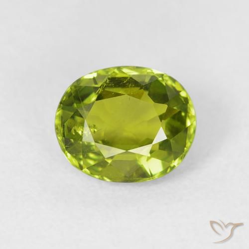 1.64ct 자연스러운 활기찬 녹색 전기석, 타원형, VS
