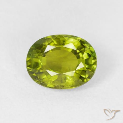 1.39ct 자연스러운 활기찬 녹색 전기석, 타원형, VS