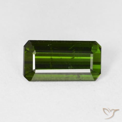 2.69ct 자연스러운 흙빛 녹색 전기석, 에메랄드 컷, VS