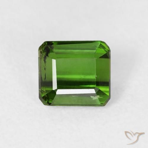0.79ct 자연스러운 포레스트 그린 전기석, 에메랄드 컷, VS