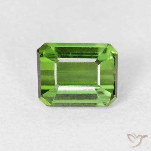 0.69ct 자연스러운 녹색 전기석, 에메랄드 컷, VS