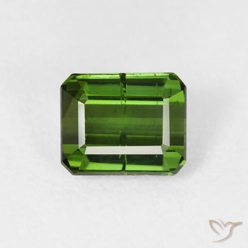 1.22ct 자연스러운 흙빛 녹색 전기석, 에메랄드 컷, SI