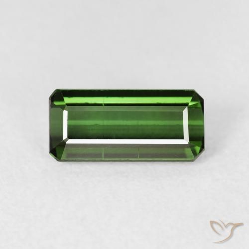 1.58ct 자연스러운 흙빛 녹색 전기석, 에메랄드 컷, VS