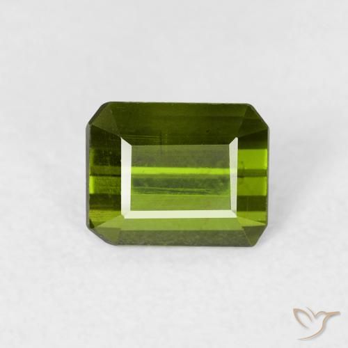 0.72ct 자연스러운 해초 녹색 전기석, 에메랄드 컷, VS