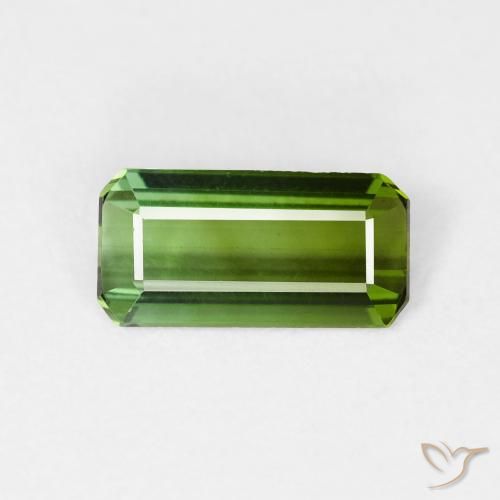 0.99ct 자연스러운 포레스트 그린 전기석, 에메랄드 컷, VVS-VS