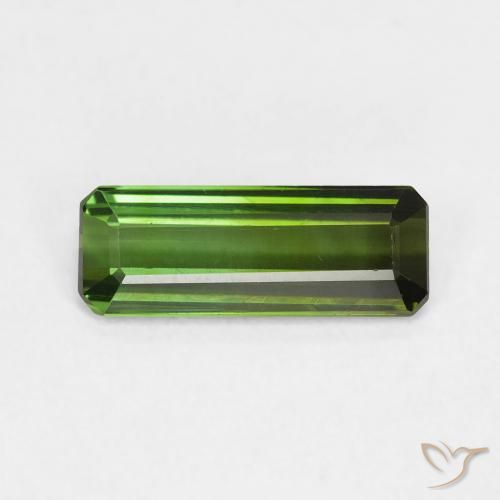 1.09ct 자연스러운 짙은 녹색 전기석, 에메랄드 컷, VVS-VS