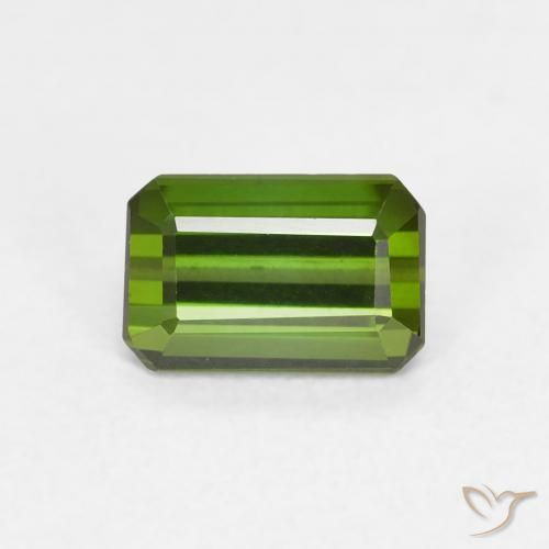0.70ct 자연스러운 미디엄 그린 전기석, 에메랄드 컷, VVS-VS