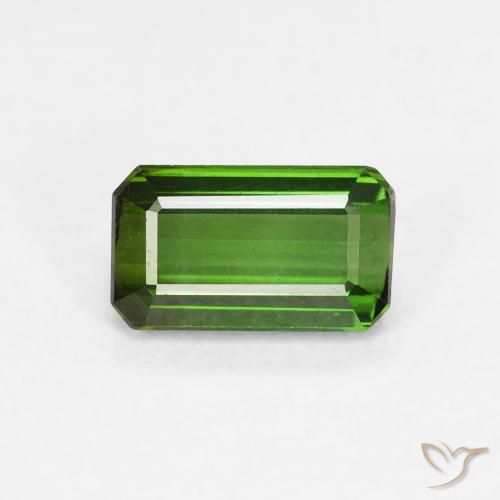 1.06ct 자연스러운 짙은 녹색 전기석, 에메랄드 컷, VVS-VS