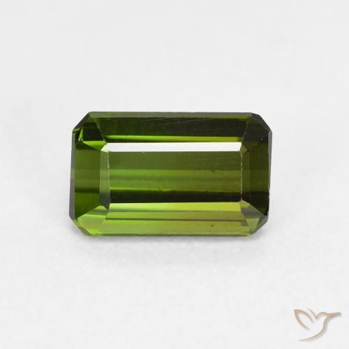 0.92ct 자연스러운 미디엄 그린 전기석, 에메랄드 컷, VVS