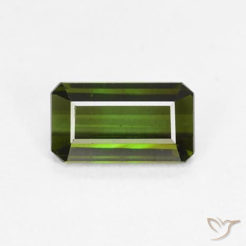 0.92ct 자연스러운 포레스트 그린 전기석, 에메랄드 컷, VVS