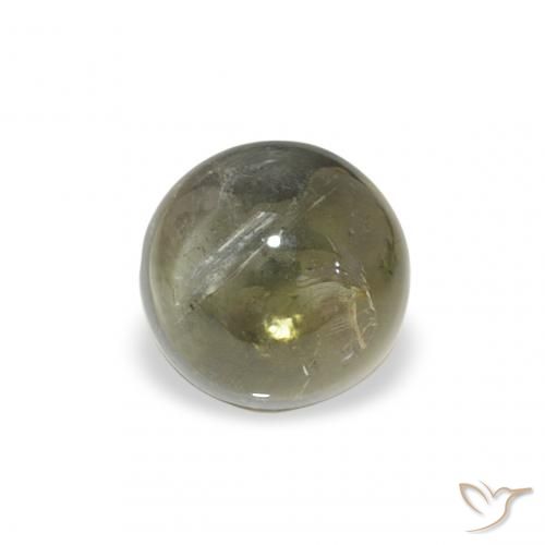 1.11ct 자연스러운 황록색 전기석, 둥근, 투명한