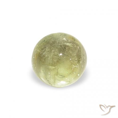 0.63ct 자연스러운 옅은 라임 그린 전기석, 둥근, 투명한