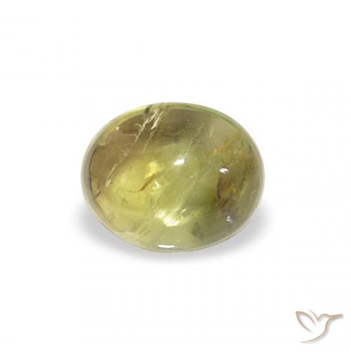 0.76ct 자연스러운 따뜻한 녹색 전기석, 타원형, 투명한