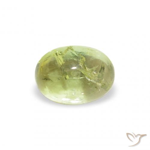 0.77ct 자연스러운 따뜻한 녹색 전기석, 타원형, 투명한