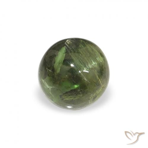 0.55ct 자연스러운 흙빛 녹색 전기석, 둥근, 투명한