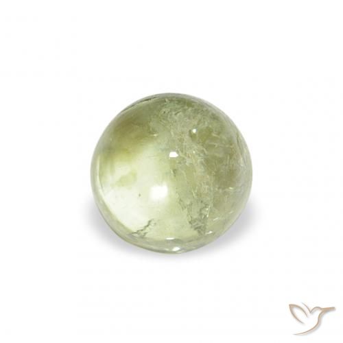 0.62ct 자연스러운 연두색 전기석, 둥근, 투명한