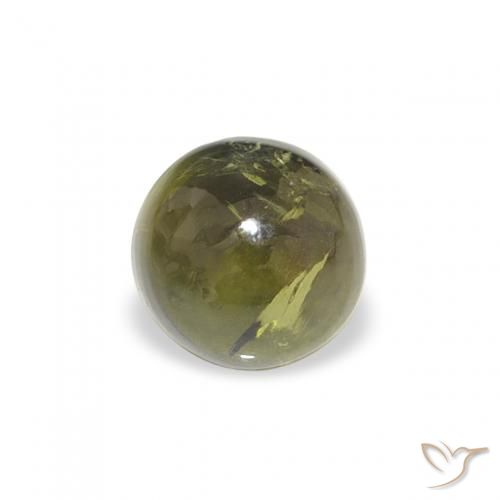 0.61ct 자연스러운 흙빛 녹색 전기석, 둥근, 투명한