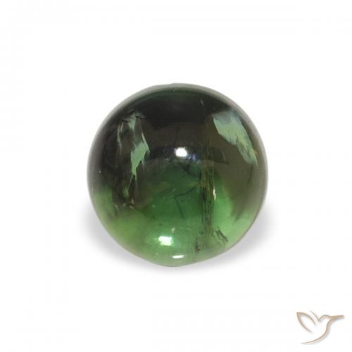 0.66ct 자연스러운 미디엄 그린 전기석, 둥근, 투명한
