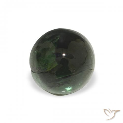 0.77ct 자연스러운 흙빛 녹색 전기석, 둥근, 투명한