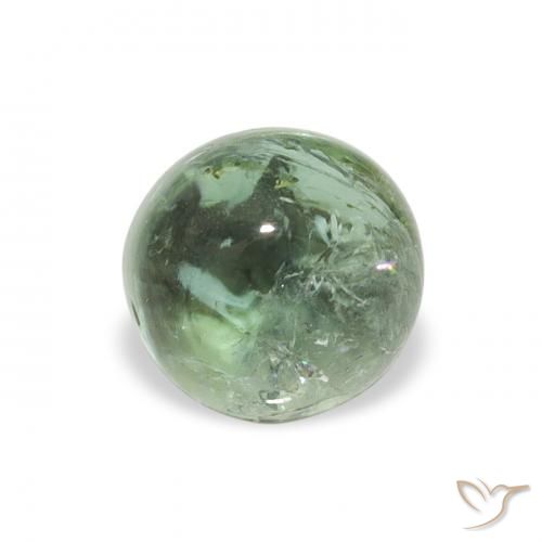 1.01ct 자연스러운 옅은 숲 녹색 전기석, 둥근, 투명한