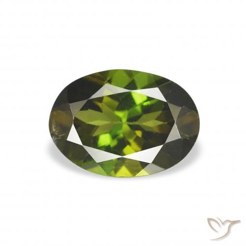 1.00ct 자연스러운 갈색을 띤 녹색 전기석, 타원형, VS