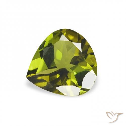 0.59ct 자연스러운 미디엄 그린 전기석, 배 모양, VS