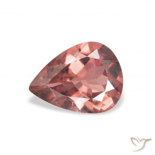 0.95ct 자연스러운 붉은 오렌지 전기석, 배 모양, VS