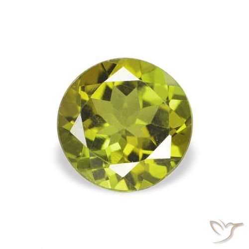 0.89ct 자연스러운 따뜻한 포레스트 그린 전기석, 둥근, VVS-VS