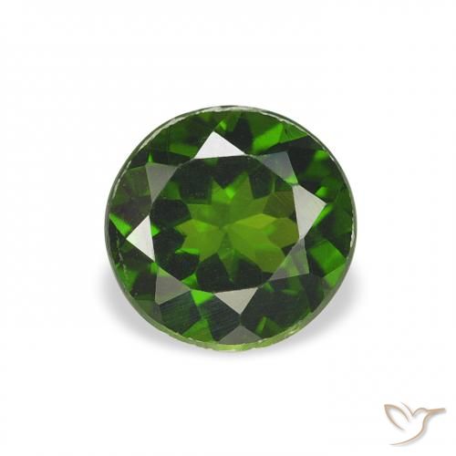 0.80ct 자연스러운 갈색을 띤 녹색 전기석, 둥근, VVS-VS