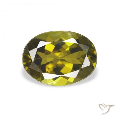 1.22ct 자연스러운 황록색 전기석, 타원형, VVS-VS