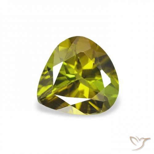 0.66ct 자연스러운 짙은 녹색 전기석, 배 모양, VVS-VS