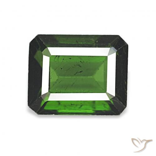 1.77ct 짙은 녹색 전기석, 에메랄드 컷, VS