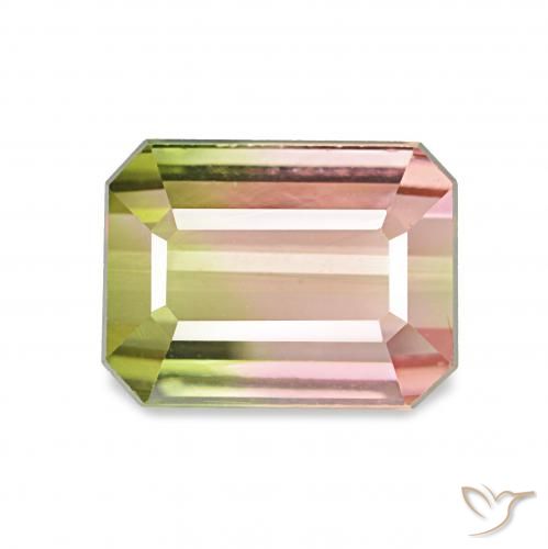 1.55ct 수박 전기석, 에메랄드 컷, VVS-VS