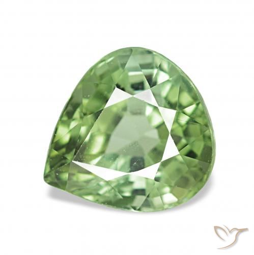1.82ct 따뜻한 녹색 전기석, 배 모양, VVS-VS