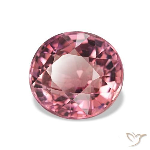1.51캐럿 천연 인텐스 핑크 투르말린, 타원형 컷, 6.9×6.5 mm, VS