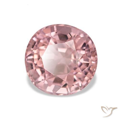 1.47캐럿 천연 인텐스 핑크 투르말린, 타원형 컷, 6.6×6.5 mm, VS