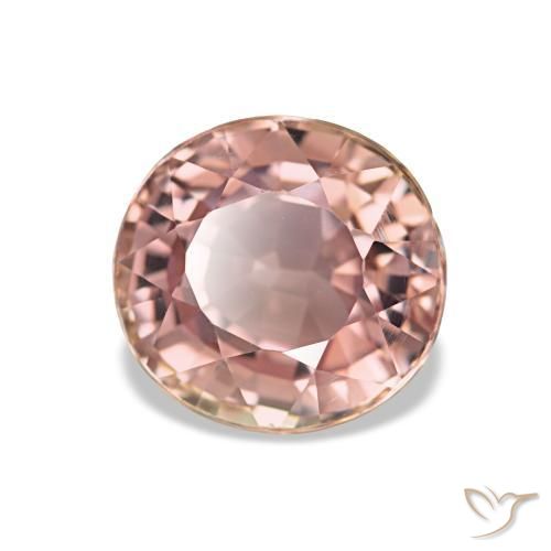 1.84캐럿 천연 Medium Light-Pink 투르말린, 타원형 컷, 7.6×7.2 mm, VS