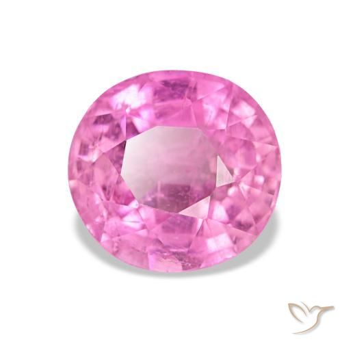 1.35캐럿 천연 밝은 분홍빛이 도는 보라색 투르말린, 타원형 컷, 6.9×6.5 mm, VS-SI