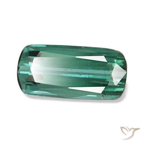 1.88캐럿 천연 푸르스름한 그린 투르말린, 쿠션 컷, 10.8×5.2 mm, SI