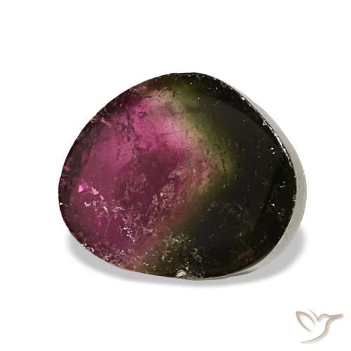 2.33캐럿 천연 워터멜론 투르말린, 트릴리언, 8.7×7.5 mm, 투명한