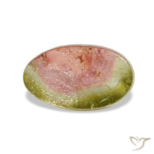 1.74캐럿 천연 워터멜론 투르말린, 타원형 컷, 10×6.1 mm, 투명한