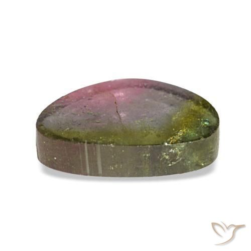 2.65캐럿 천연 워터멜론 투르말린, 트릴리언, 11.2×8.1 mm, 투명한