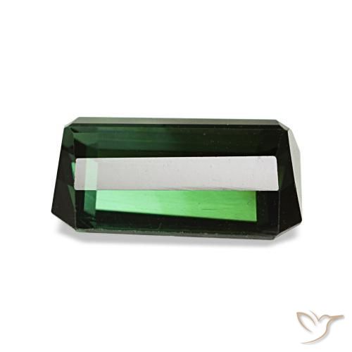 1.42캐럿 천연 딥 그린 투르말린, 에메랄드 컷, 8.2×5.9 mm, VVS-VS