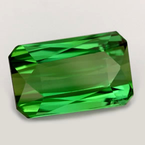 3.66캐럿 천연 포레스트 그린 투르말린, 에메랄드 컷, 9×7.8 mm, VVS
