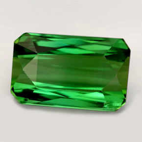 3.66캐럿 천연 포레스트 그린 투르말린, 에메랄드 컷, 9×7.8 mm, VVS