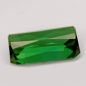 3.66캐럿 천연 포레스트 그린 투르말린, 에메랄드 컷, 9×7.8 mm, VVS
