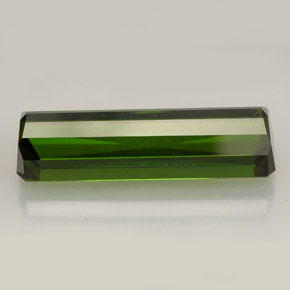 13.18캐럿 천연 포레스트 그린 투르말린, 에메랄드 컷, 24.9×7.6 mm, VVS