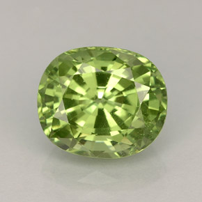 4.24캐럿 천연 그린 차보라이트 가넷, 타원형 컷, 10.2×8.7 mm, VS