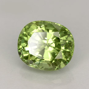 4.24캐럿 천연 그린 차보라이트 가넷, 타원형 컷, 10.2×8.7 mm, VS